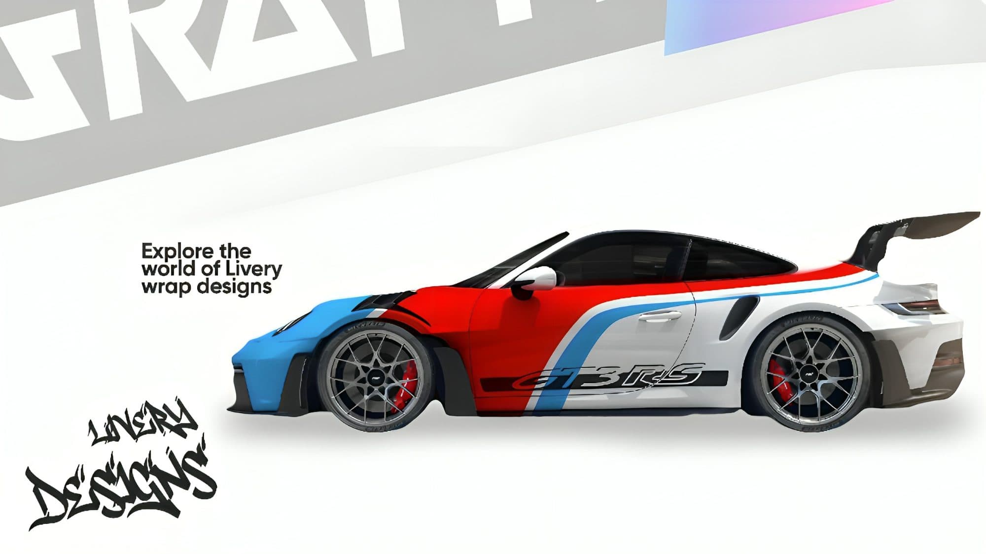 Vinyl-wrapped sports car in a bold color-shift finish