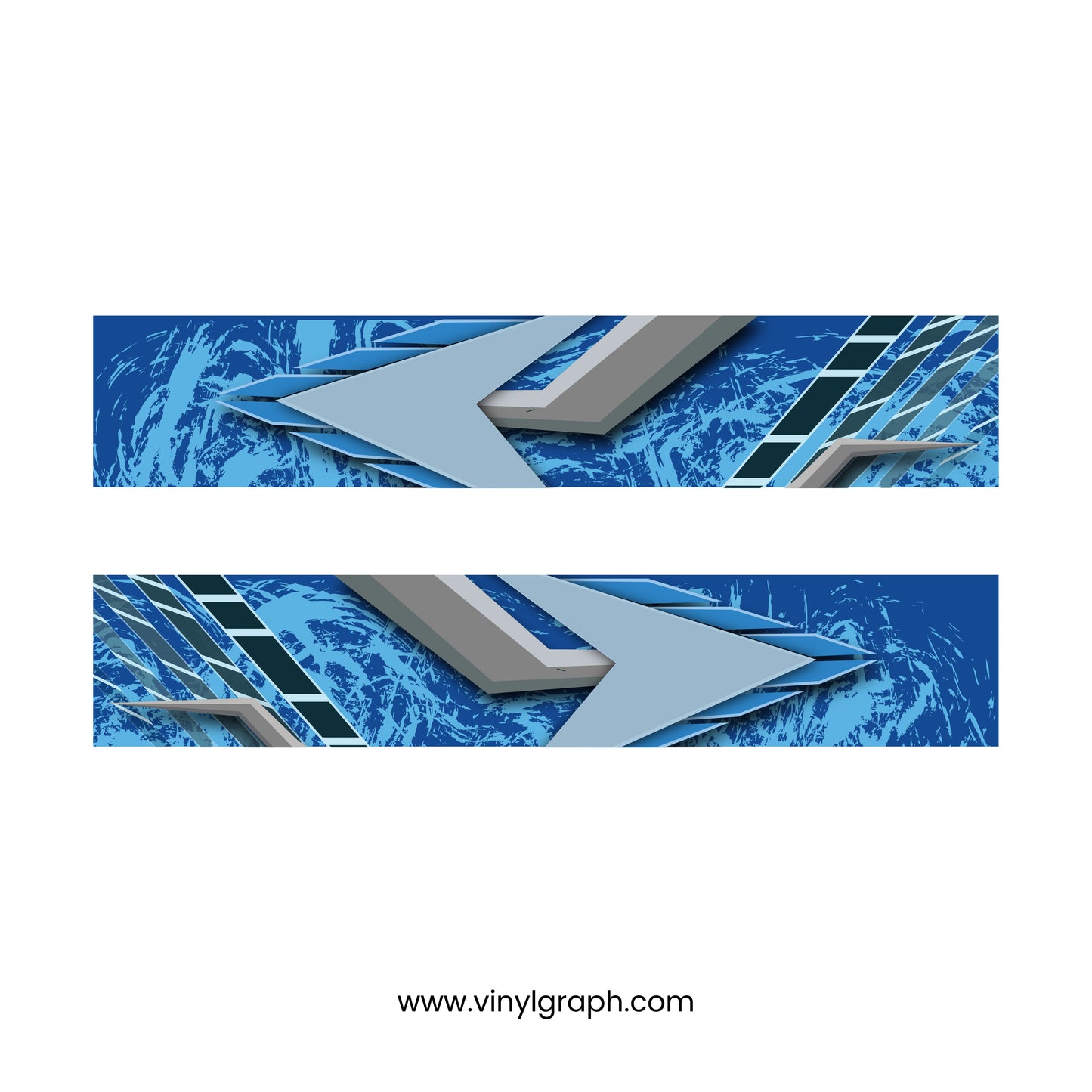 Blue Velocity Marine Full Wrap Design – Dynamic Arrow Graphics | VinylGraph