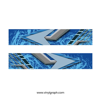 Blue Velocity Marine Full Wrap Design – Dynamic Arrow Graphics | VinylGraph