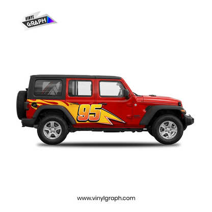 VinylGraph Racing Flame “95” Decal Kit