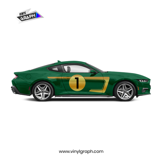 VinylGraph Custom Racing Stripe Kit – Gold Performance Edition