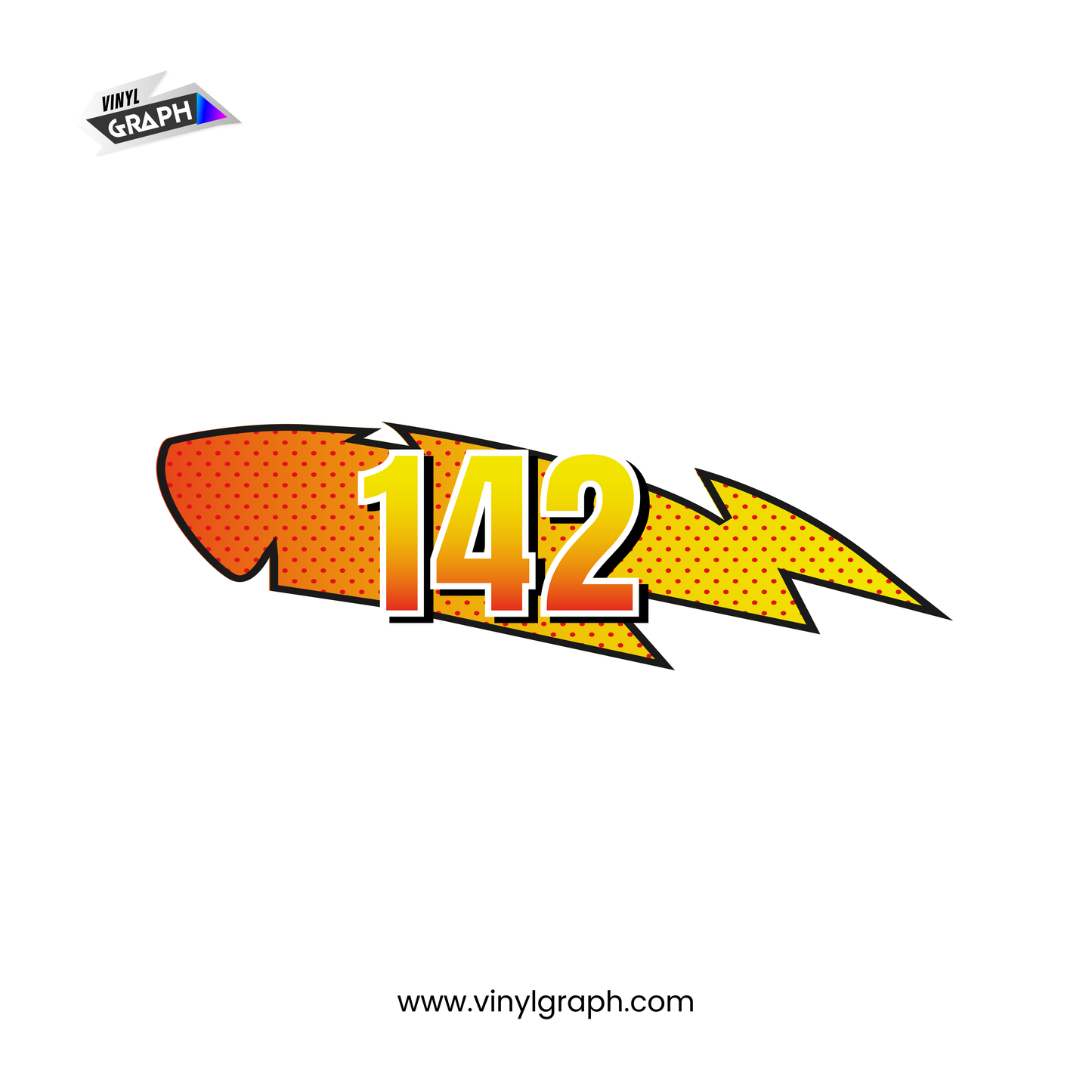Racing Number & Lightning Bolt Decal – Custom Car Graphic Design by VinylGraph
