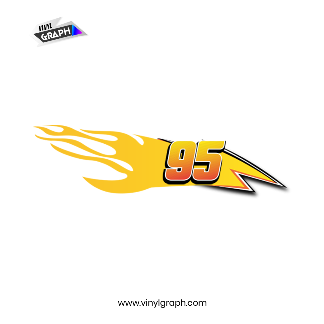 VinylGraph Racing Flame “95” Decal Kit