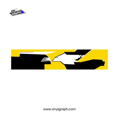 Nissan Sports Side Decal Kit – Yellow, Black & White Graphic Wrap Design by VinylGraph